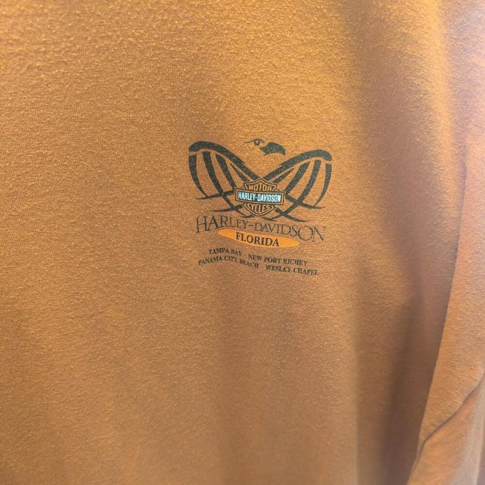 Harley-davidson Men's Orange and Yellow Hoodie